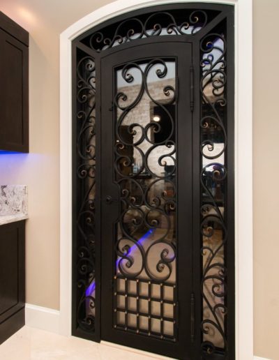 Custom black wine cellar iron doors by Baltic 2