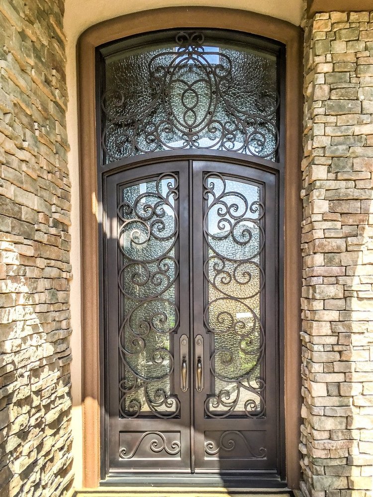 Custom Wrought Iron Double Doors Design